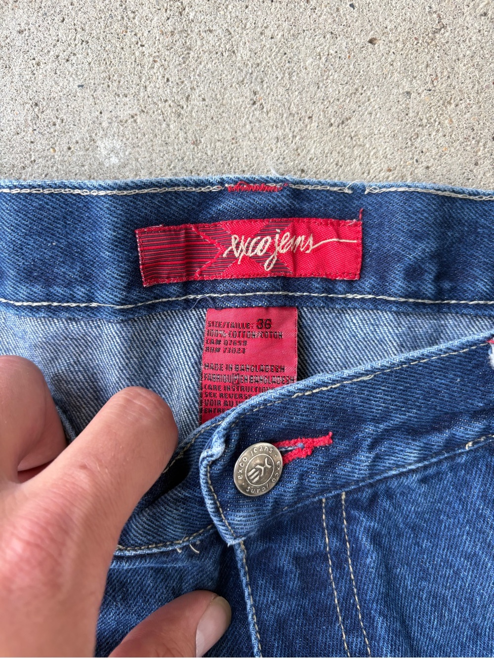Vintage Y2K Exco Jeans Baggy Embroidered Denim Jorts - 36W - Picture 6 of 6